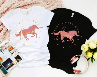 Horses Shirts, Just a Girl Who Loves Horses T Shirt Tank Tops Kids T-Shirt Sweatshirt Hoodie, Horse Shirt, Horse Gifts, Horse Lover TShirt