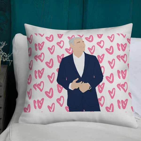 Andy Cohen Hearts Pillow