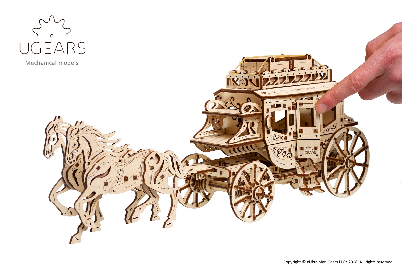 Stagecoach. Wooden 3d carriage model kit Plywood model Etsy