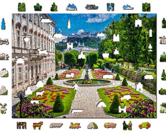 Mirabellpaleis en kasteel Salzburg Houten puzzels met dubbelzijdige figuren