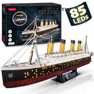 3D Puzzles for Adults LED Titanic Ship Model 266pcs Cruise Jigsaw Toys Lighting Building Kits Home Decoration Gifts