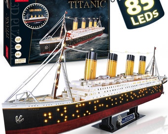 3D Puzzles for Adults LED Titanic Ship Model 266pcs Cruise Jigsaw Toys Lighting Building Kits Home Decoration Gifts