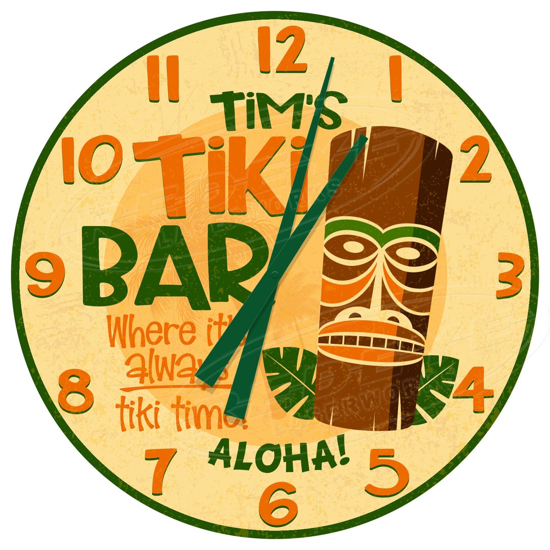 Backyard Patio Bar Clock, Patio Bar Décor, Patio Sign Clock Ideas
