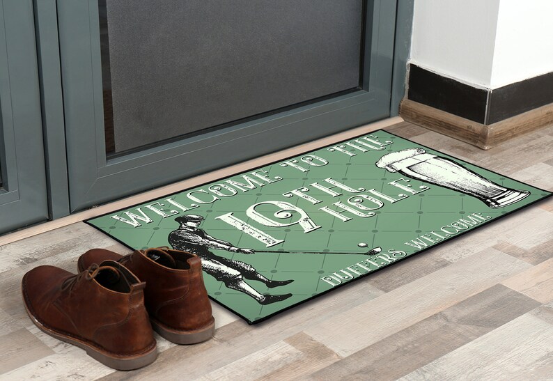 Golfing 19th Hole Golfer Door Mat Golfing Front Door Mats Etsy