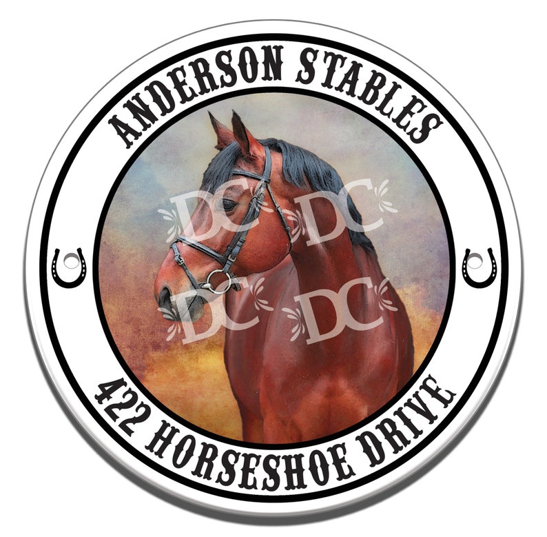 Horse Stables Themed Ceramic House Welcome Circle Tile Front - Etsy