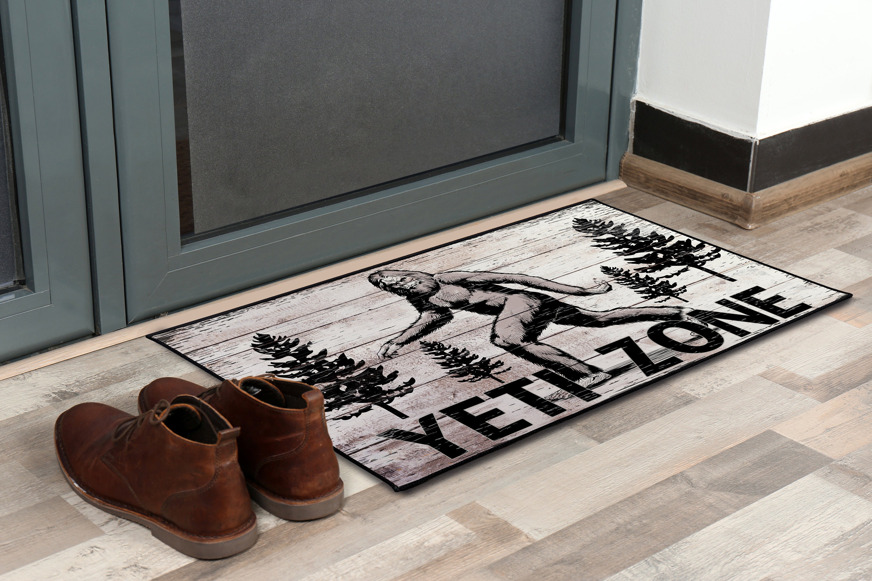 Bigfoot Sasquatch Yeti Themed Door Mat Fun Bigfoot Front Door Etsy