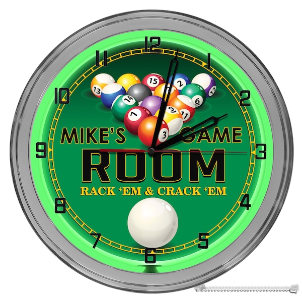 Billiard Clock Neon Etsy