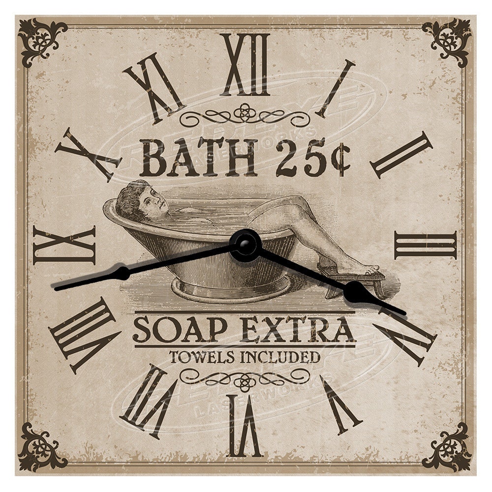 Vintage Bath House Bathroom Clock Bath House Wall Clock Etsy UK