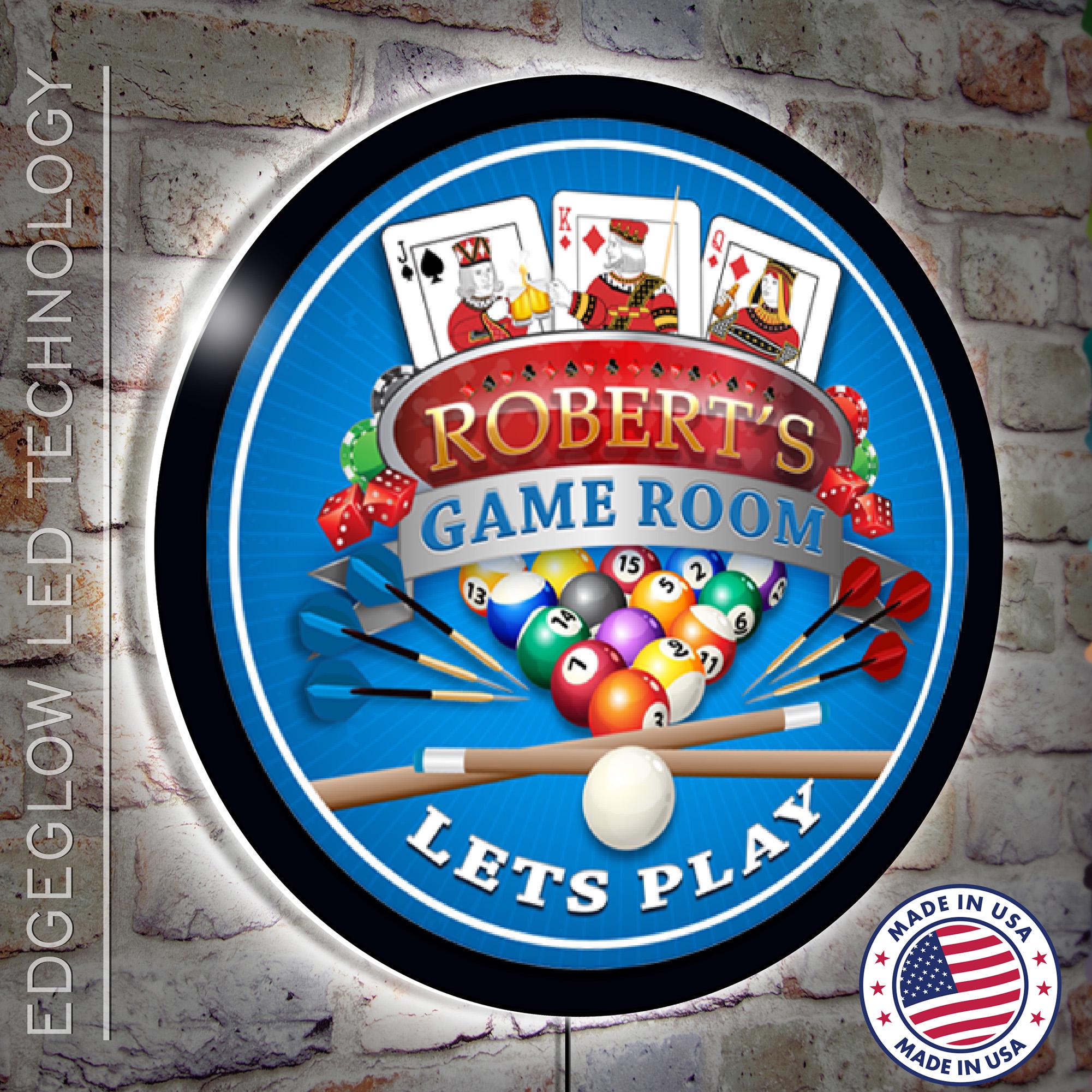 Personalized Billiard Room LED Sign: Backlit Pool Hall Decor - Etsy