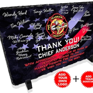 Fire Fighter Retirement Thank You Plaques Customized, Firefighter Flag Retirement Award Plaques, Dedication Plaque, First Responder Awards