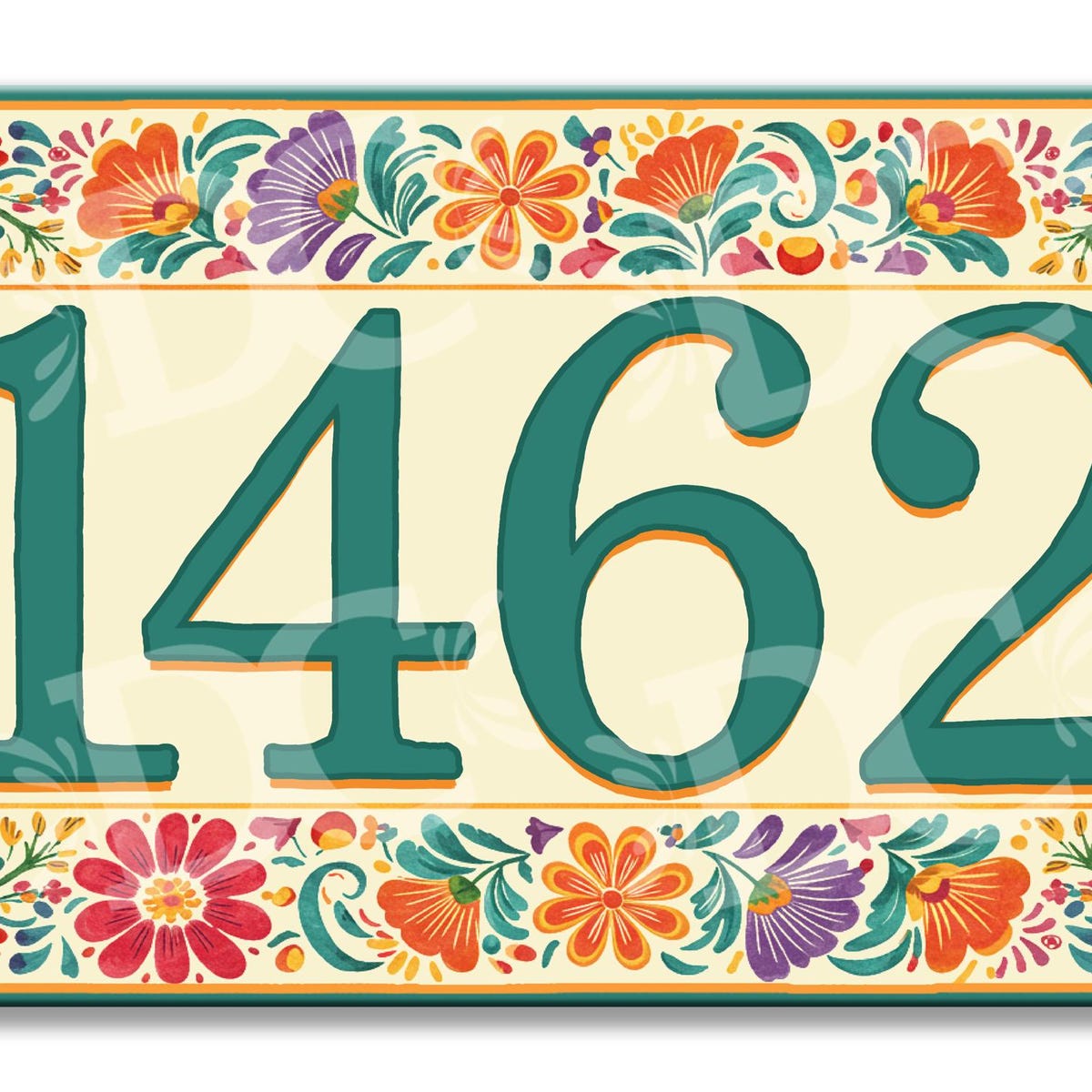 Mexicana Hand Drawn Flower Address Tile , Floral Ceramic House Plaque, Flower Bloom House Plaque, Floral House Address Tile, Mexican Tiles - Etsy
