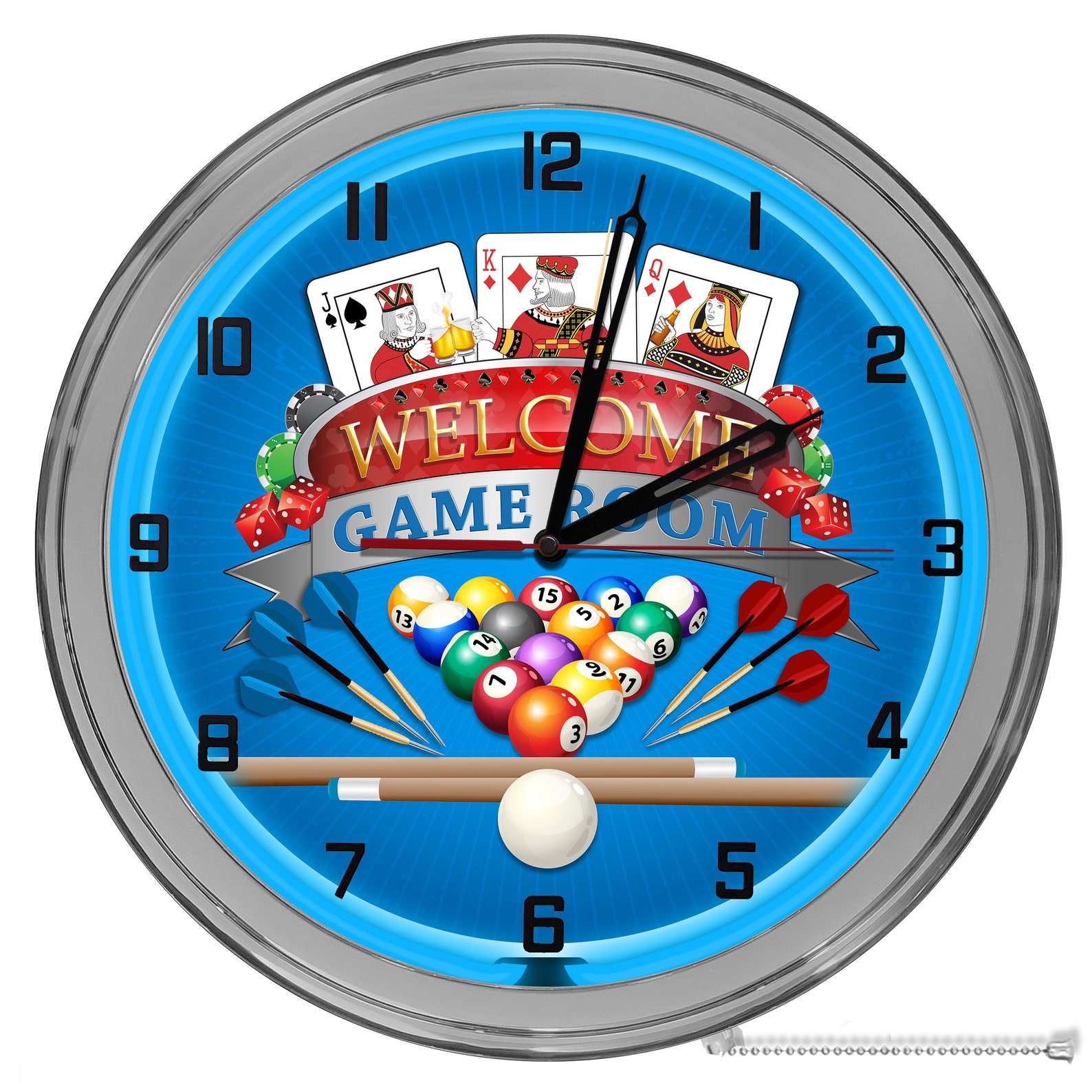 Game Room Customized 16 In Neon Clocks Pool Room Clocks Etsy
