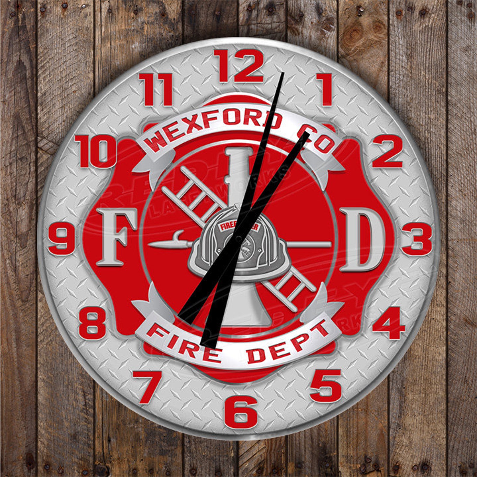 Firefighter Customized Wall Clock Fire Station Wall Clock Etsy