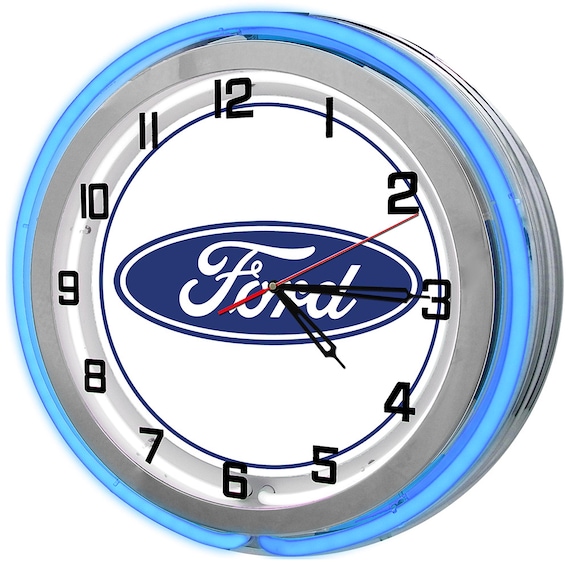 Ford Neon Garage Clock: Officially Licensed, 19