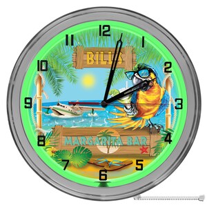 Margarita Beach Bar Always Five O&#39;clock Patio 16 In Clocks, Margarita Bar Signs, Backyard Bar Clocks, Custom Tiki Beach Bar Clocks,
