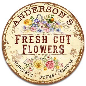 Flower Shop Sign Customized, Rustic Flower Shop Sign, Flower House Signs, Outdoor Home Signs, Floral Décor Signs