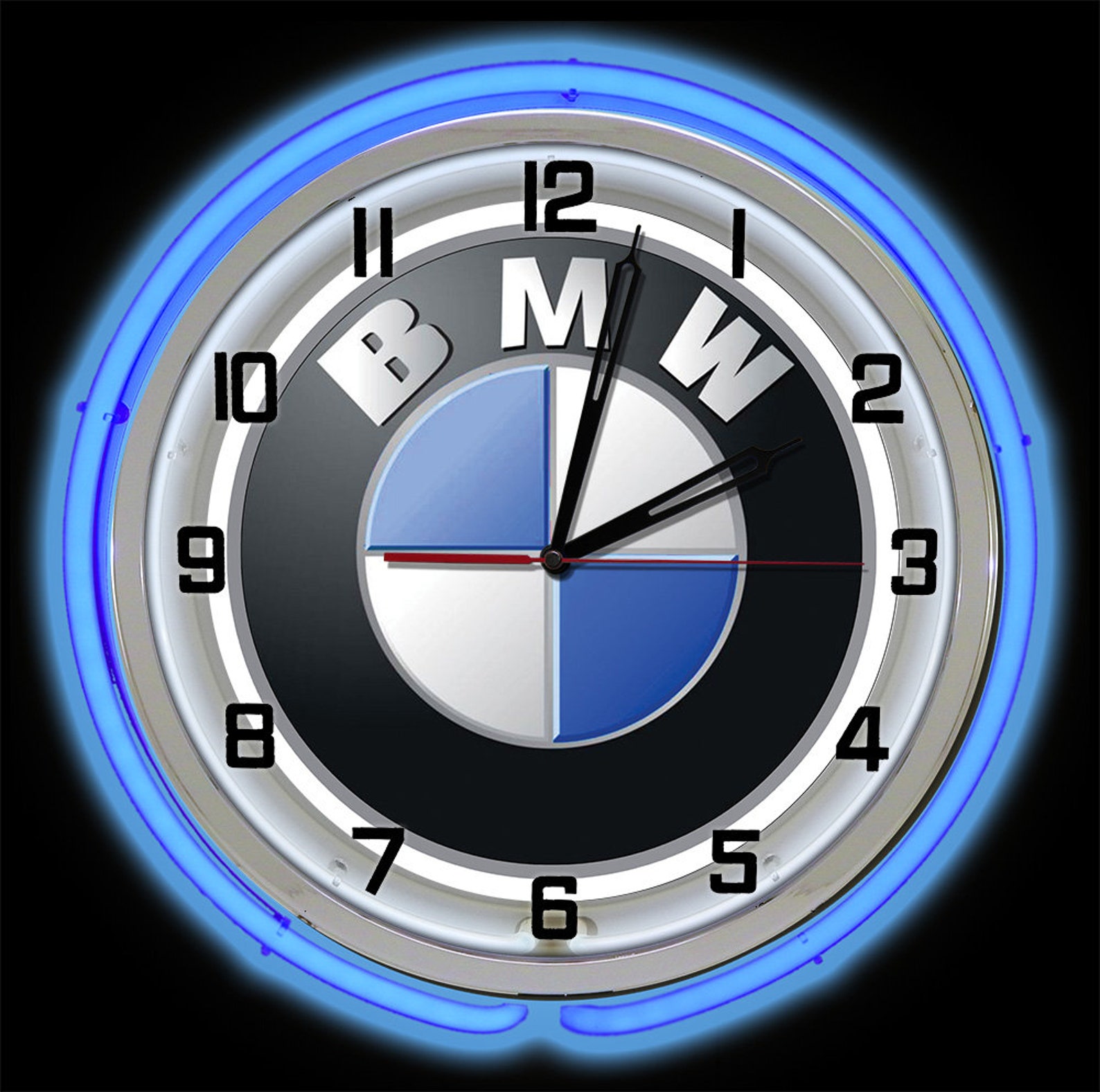 BMW 19 Double Neon Blue Clock BMW Garage Clocks BMW Etsy