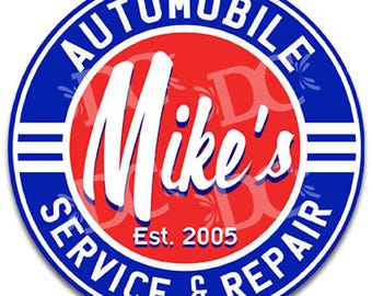 Personalized Car Repair Shop Sign: Custom Business Logo, Aluminum Metal