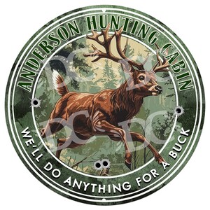 Deer Hunting Aluminum Sign: Beer Drinking Cabin Decor Hunting Cabin