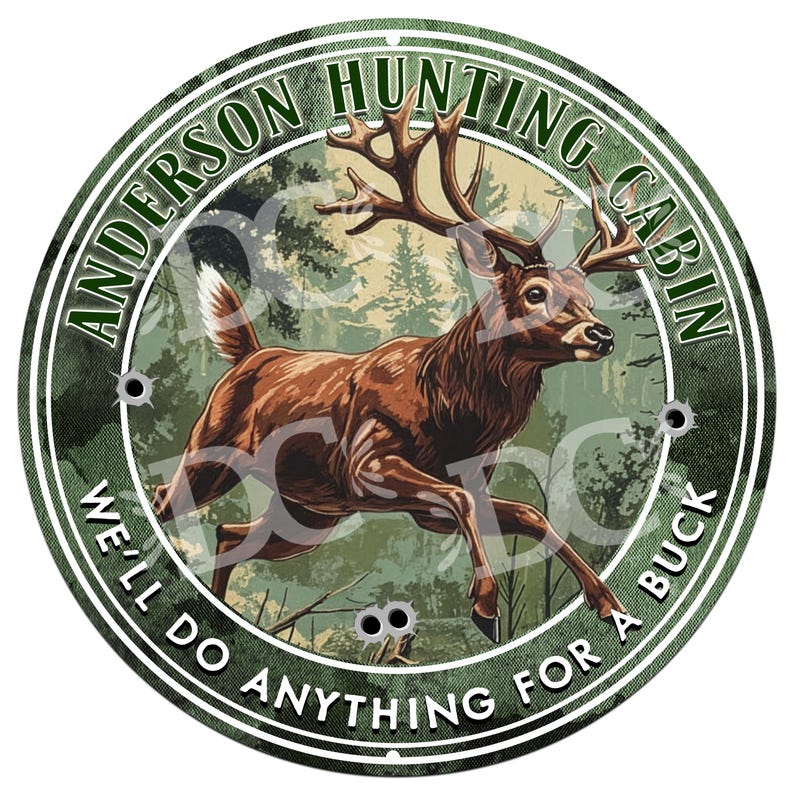 Deer Hunting Aluminum Sign: Beer Drinking Cabin Decor Hunting Cabin