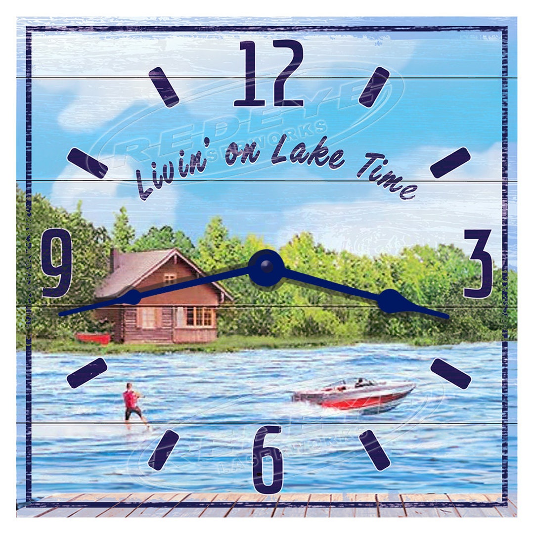Livin' on Lake Time Clock, Lake House Clock, Lake House Clocks, Water