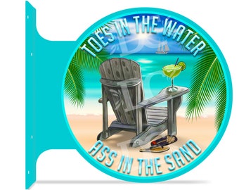 Beach Patio Sign, Paradise Patio Double Sided Sign, Custom Patio Sign, Backyard Patio Signs