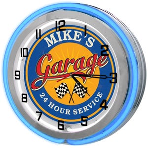 Dad&#39;s Garage Custom Signs, Car Care 19&quot; Neon Sign, Auto Repair Signs, Full Service Garage Signs, Custom Mechanic Repair Signs,