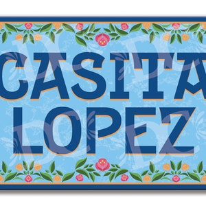 Casita Ceramic Address Welcome Plaque, Mexican Floral Hispanic Home Welcome Sign, Casa Family Home Welcome Sign, Floral Home Ceramic Tile
