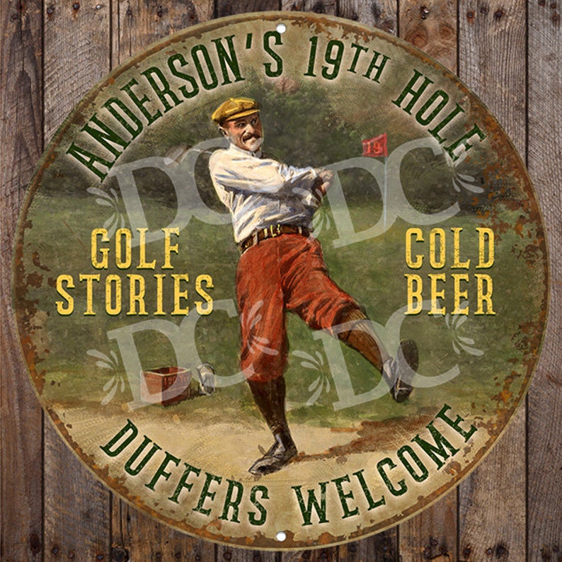 Golfer Customized Sign Vintage Golfing Decorative Signs 19th Etsy