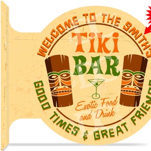 Tiki Idol Bar Doppelseitiges Schild, Tiki-Bar Schilder, Tequila Schilder, Benutzerdefinierte Tiki-Bar Schilder