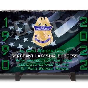 Sergeant Border Personalized Border Patrol Retirement Plaque: US Flag Stone Slate - Etsy