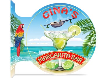 Beach Margarita Bar Double Sided Sign, Tropical Margarita Bar Signs, Tiki Bar Signs, Home Bar Signs, Backyard Bar Signs, Beach Bar Signs