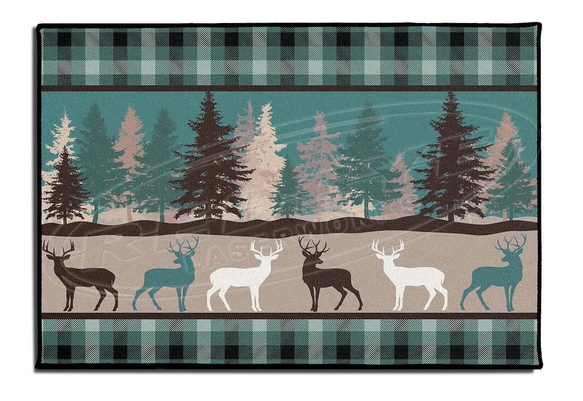 Deer Themed Mats Wilderness Front Porch Mats Deer Etsy