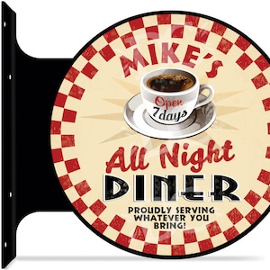 Diner Restaurant Double Sided Sign, Vintage Diner Décor, Restaurant Décor, Custom Restaurant Signs, Kitchen Signs