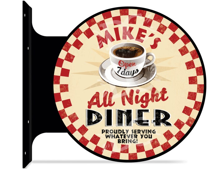 Diner Restaurant Double Sided Sign, Vintage Diner Décor, Restaurant Décor, Custom Restaurant Signs, Kitchen Signs