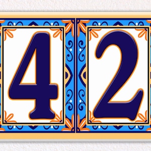 Mosaic Address House Tile, Ceramic House Address Sign, Floral Mosaic House Address, Floral Address Sign, Decorative Front Door Sign,