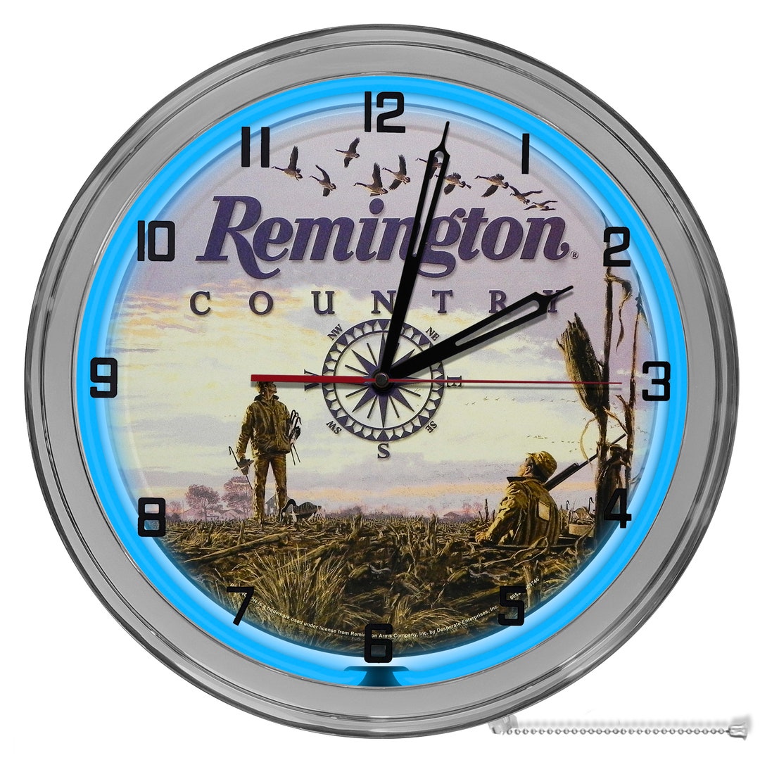 Remington Riffles 16 in Clock, Gun Owner Light up Signs, Remington Neon