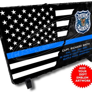 Police Retirement Stone Plaques Customized, Police Flag Plaques, Canadian Police Officer Retirement Gifts, Police Officer Of The Year Award