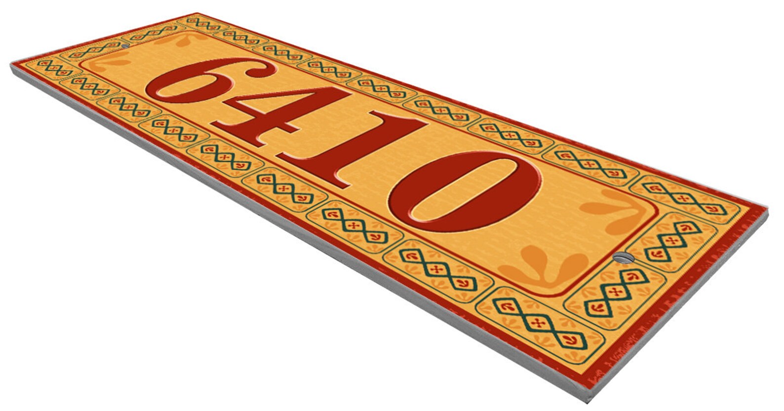 Southwestern Themed Ceramic House Number, Aztec Flowers Themed House