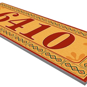 Southwestern Themed Ceramic House Number, Aztec Flowers Themed House ...