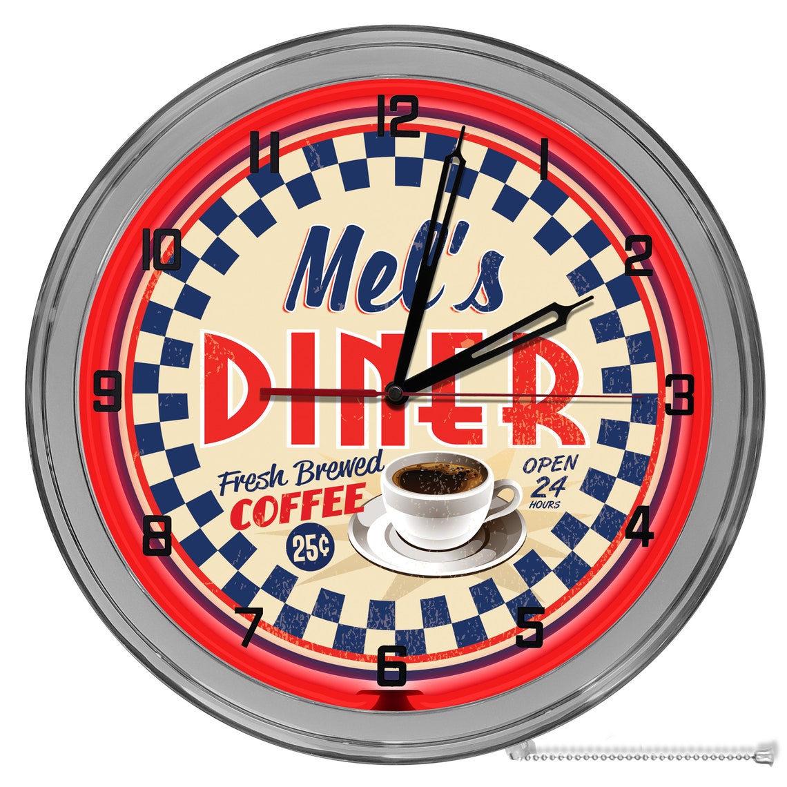 Retro Diner Clocks 50's Style 16 In Clocks Light Up Etsy