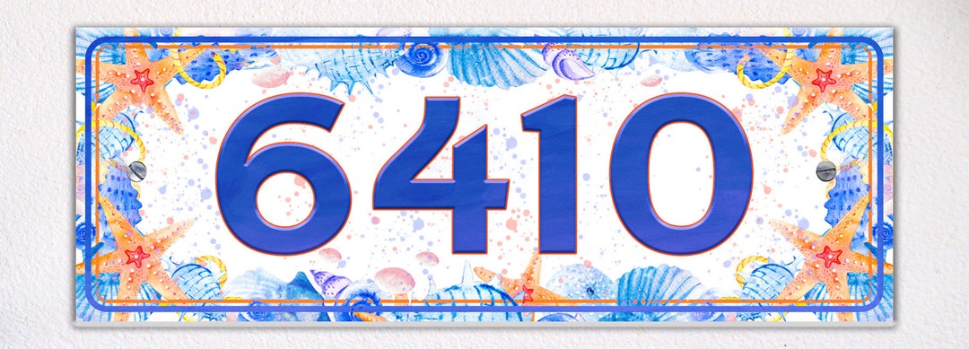 House Numbers Shells Sea Shells Ceramic House Number Sign: Beach Address Plaque - Etsy