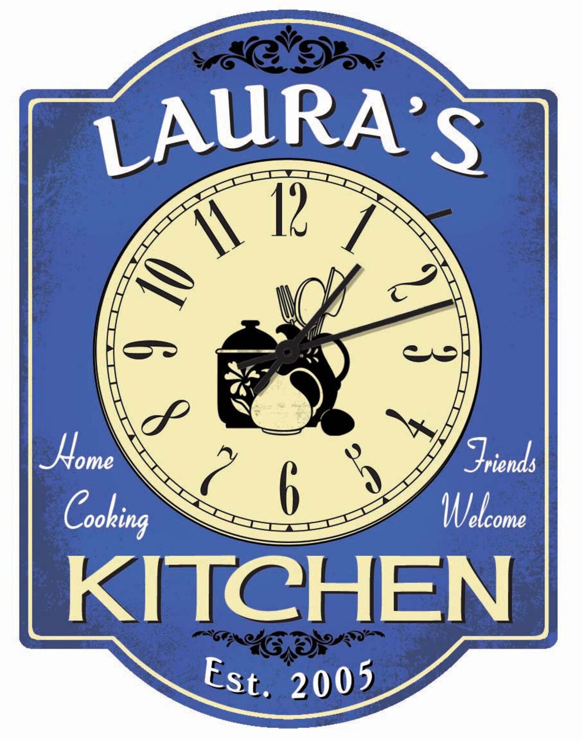 Kitchen Clock Customized Kitchen Décor Kitchen Signs Home Etsy