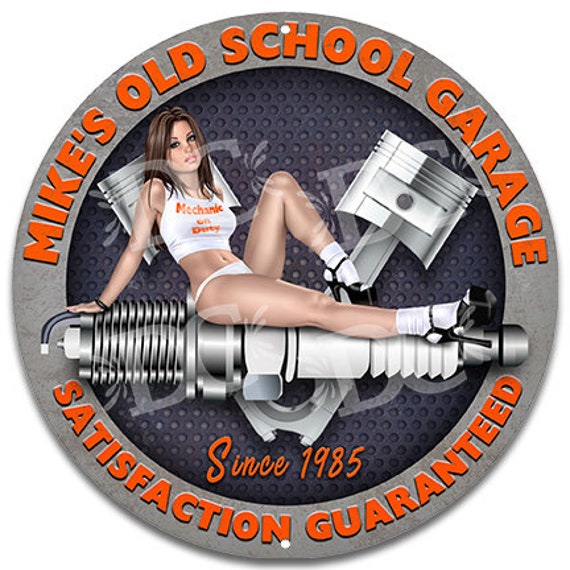 Old School Garage Signs Pin up Girl Garage Signs Garage - Etsy