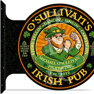 Enseigne de pub irlandaise personnalisée : décoration Fighting Irishman