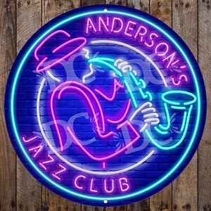 Jazz Club Neon Themed Custom Sign, Jazz Bar Signs, Night Club Bar Decor, Jazz Bar Decor, Music Decor, Jazz Signs, image 4