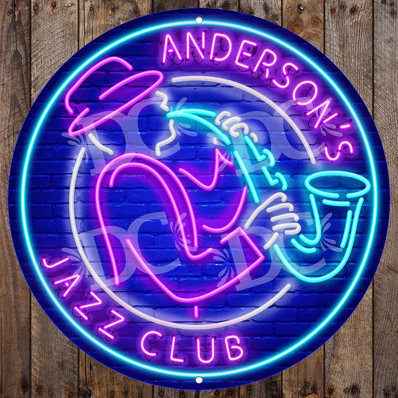 Jazz Club Neon Themed Custom Sign, Jazz Bar Signs, Night Club Bar Decor, Jazz Bar Decor, Music Decor, Jazz Signs, image 4