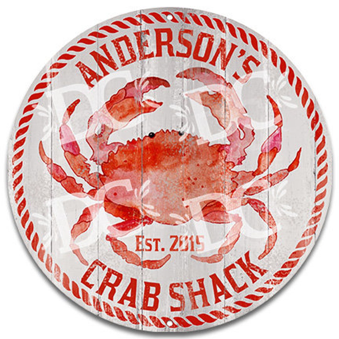 Seafood Crab Shack Custom Metal Sign, Seafood Restaurant Décor, Crab