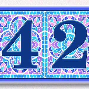 Flower Ceramic House Numbers, Floral Ceramic House Plaque, Flowers Tile Themed House Sign, Floral Address House