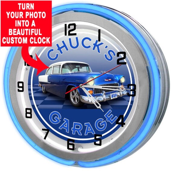 Customized Neon Sign Garage 19 Clock Personalized Australia Customized Neon Sign Garage 19 Clock, Personalized Neon Garage Clocks